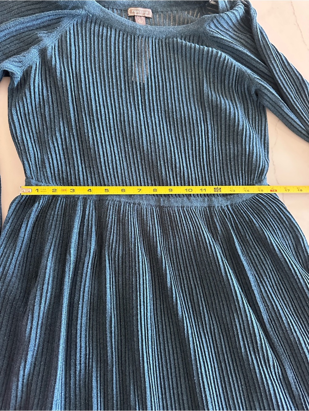 J. Crew x Point Sur Sweater Dress Cotton Ribbed Maxi Holiday Party Teal  XL - Picture 15 of 16